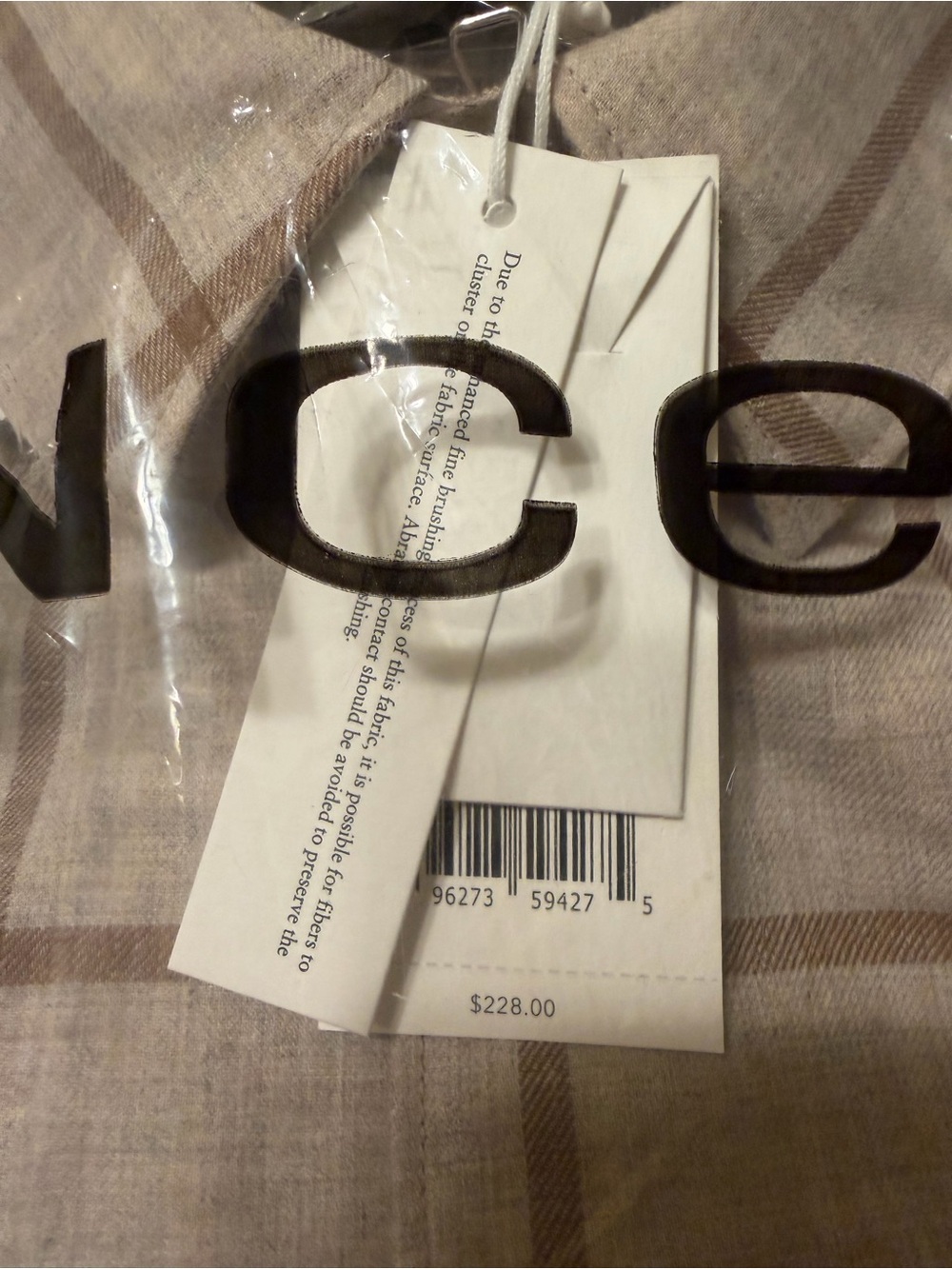 Vince Plaid Brushed Cotton Shirt Oatmeal/Walnut Medium NWT! - Picture 5 of 5